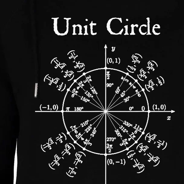 Nerdy Unit Circle Trigonometry Calculus Math Teacher Geek Womens Funnel Neck Pullover Hood