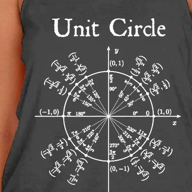 Nerdy Unit Circle Trigonometry Calculus Math Teacher Geek Women's Knotted Racerback Tank