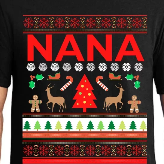 Nana Ugly Christmas Sweater Funny Grandma Xmas Sweaters Mom Funny Gift Pajama Set