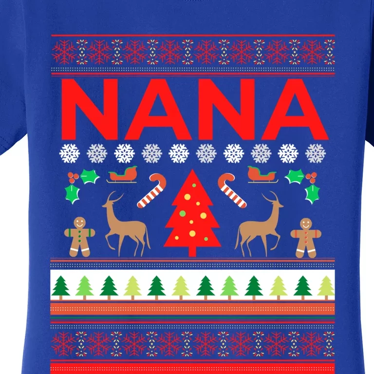 Nana Ugly Christmas Sweater Funny Grandma Xmas Sweaters Mom Funny Gift Women's T-Shirt