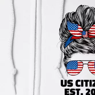 New Us Citizen Est 2024 Citizenship American Usa Women Wife Full Zip Hoodie