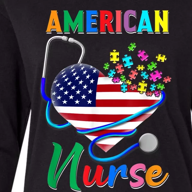 Nurse Usa Flag Nurse Life Nurse Gift For Mom Dad Gift Womens Cotton Relaxed Long Sleeve T-Shirt