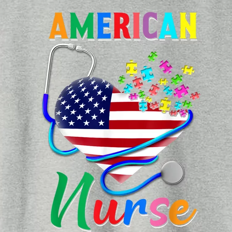 Nurse Usa Flag Nurse Life Nurse Gift For Mom Dad Gift Women's Crop Top Tee