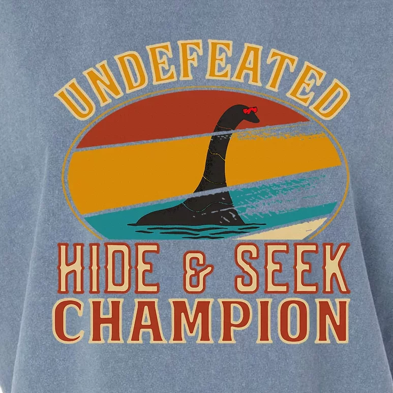 Nessie Undefeated Hide And Seek Champion Funny Nessie Garment-Dyed Women's Muscle Tee