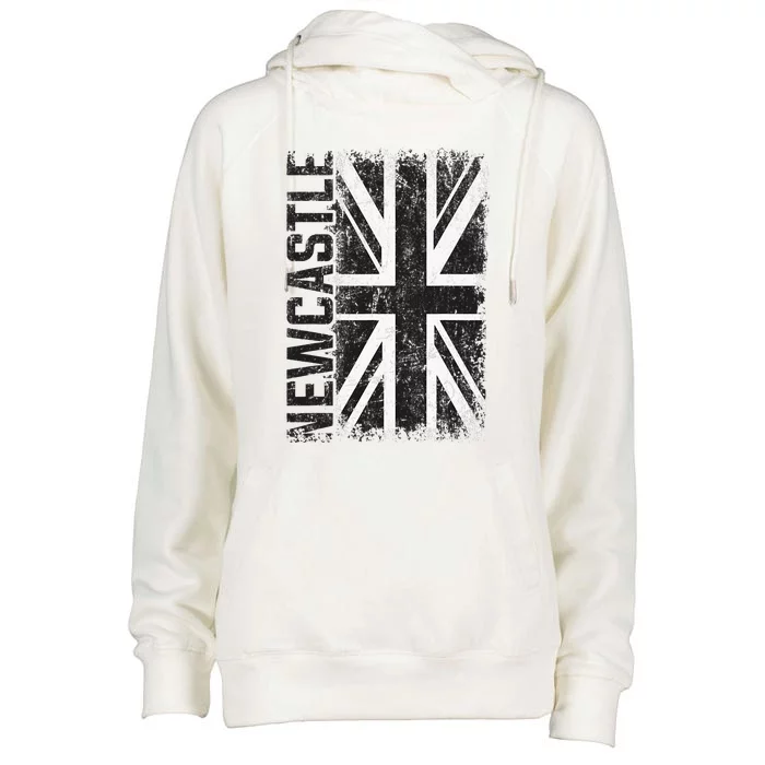 Newcastle United Kingdom British Flag Vintage Souvenir Womens Funnel Neck Pullover Hood