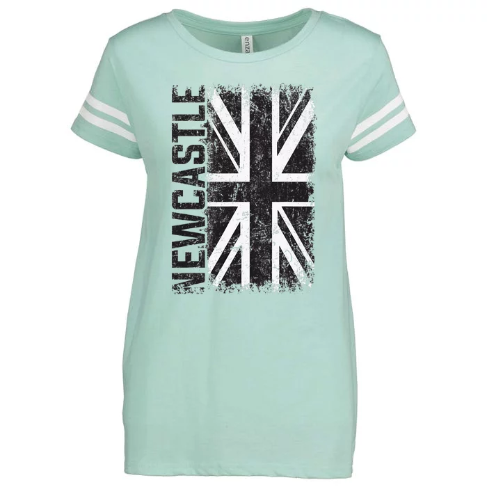 Newcastle United Kingdom British Flag Vintage Souvenir Enza Ladies Jersey Football T-Shirt