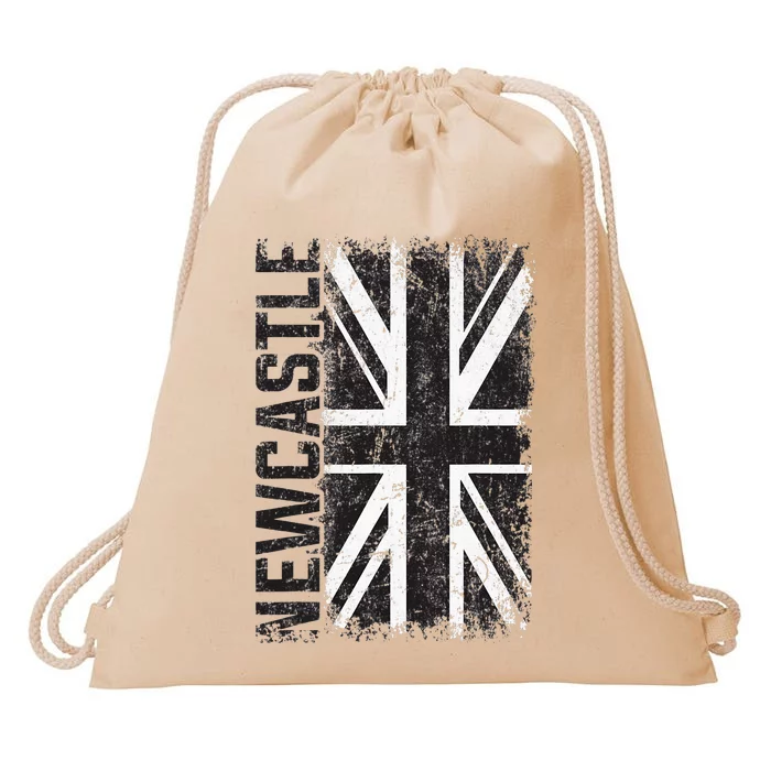 Newcastle United Kingdom British Flag Vintage Souvenir Drawstring Bag