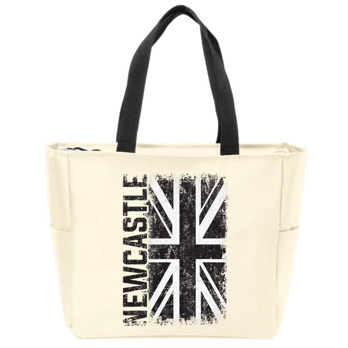 Newcastle United Kingdom British Flag Vintage Souvenir Zip Tote Bag