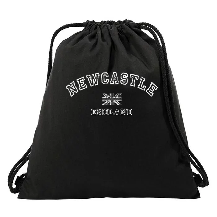 N.E.W.C.A.S.T.L.E United Kingdom British Flag Vintage Souvenir Drawstring Bag