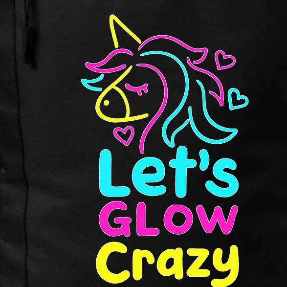 Neon Unicorn Lets Glow Crazy Retro 80s Group Party Squad Daily Commute Backpack