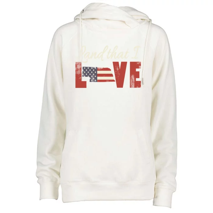 Nebraska Usa Land That I Love Patriotic July 4th Gift Womens Funnel Neck Pullover Hood