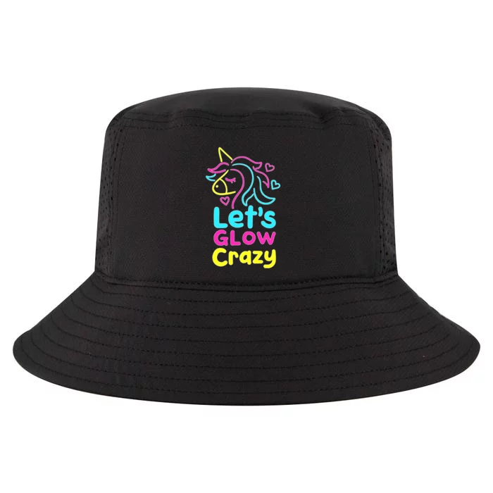 Neon Unicorn Lets Glow Crazy Retro 80s Group Party Squad Cool Comfort Performance Bucket Hat