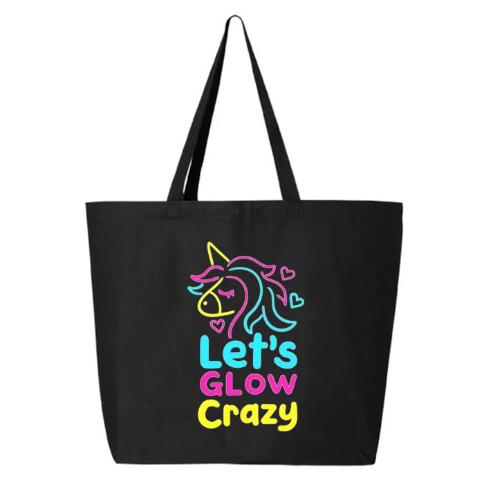 Neon Unicorn Lets Glow Crazy Retro 80s Group Party Squad 25L Jumbo Tote