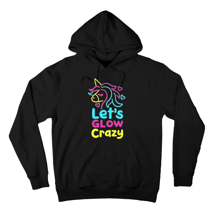 Neon Unicorn Lets Glow Crazy Retro 80s Group Party Squad Tall Hoodie