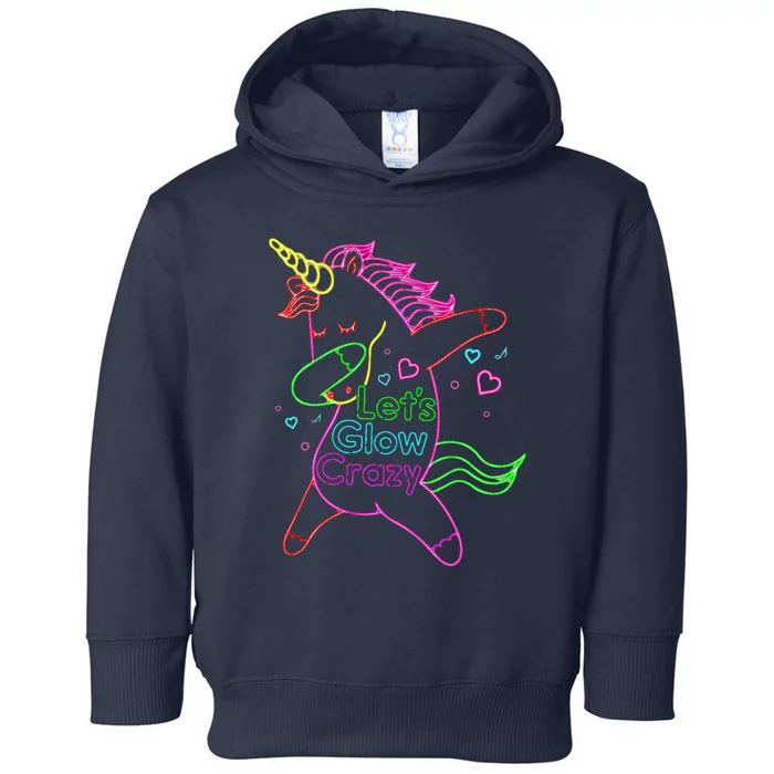 Neon Unicorn Let's Glow Crazy Retro 80s Group Party Squad Toddler Hoodie