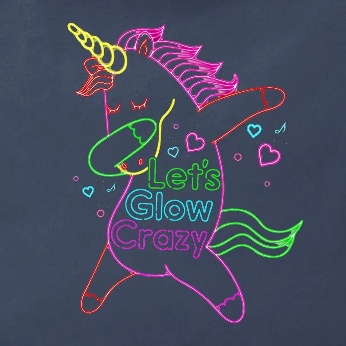 Neon Unicorn Let's Glow Crazy Retro 80s Group Party Squad Zip Tote Bag