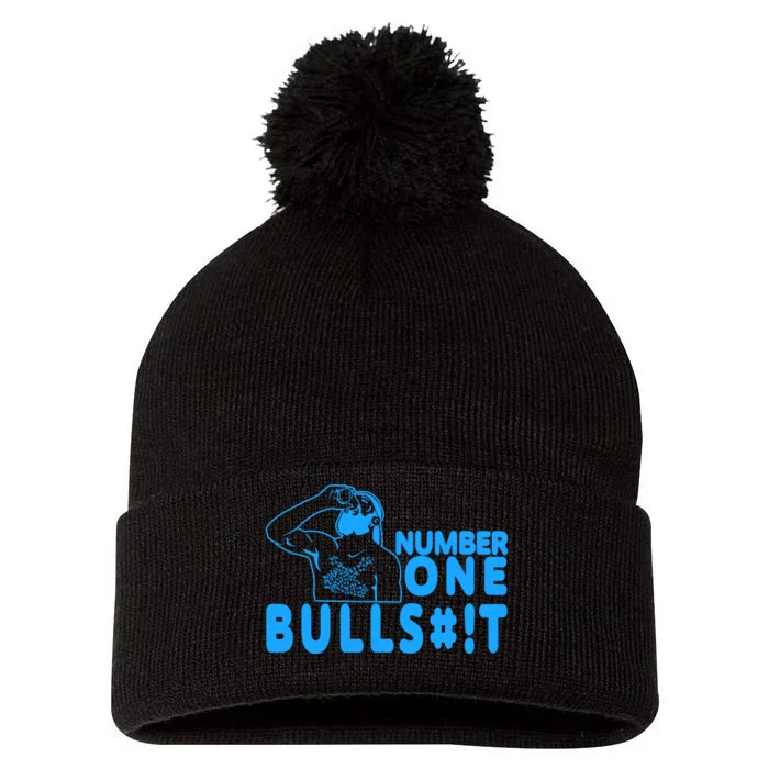 Number One Bullshit Pom Pom 12in Knit Beanie