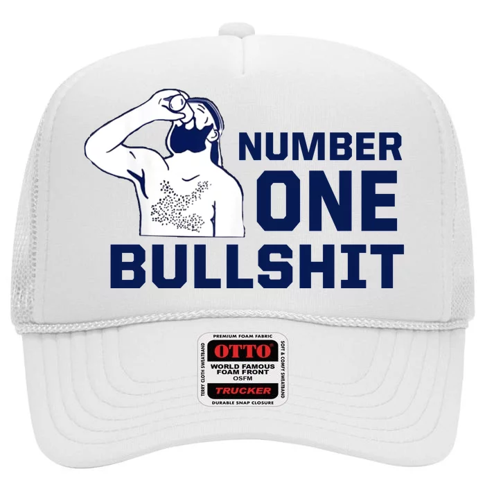 Number One Bullshit Funny High Crown Mesh Trucker Hat