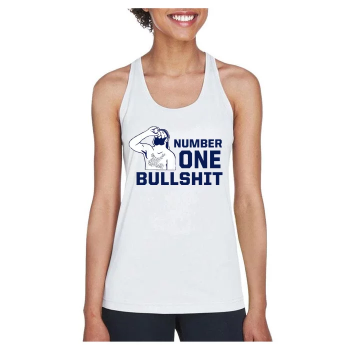 Number One Bullshit Funny Women's Racerback Tank