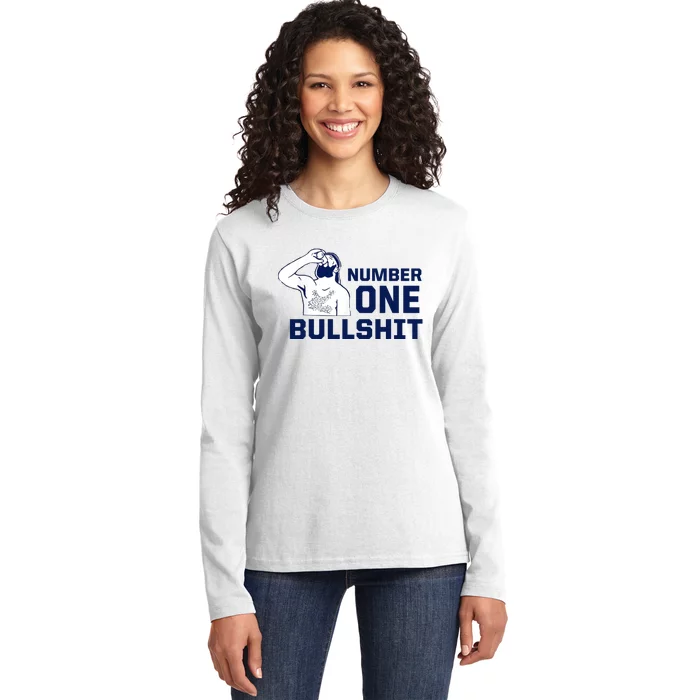 Number One Bullshit Funny Ladies Long Sleeve Shirt