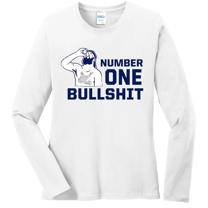 Number One Bullshit Funny Ladies Long Sleeve Shirt