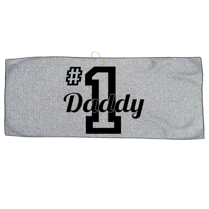 Number One Dad Large Microfiber Waffle Golf Towel