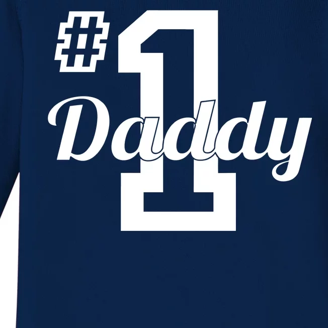 Number One Dad Baby Long Sleeve Bodysuit