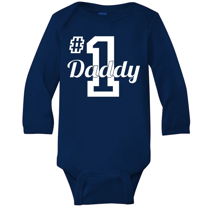 Number One Dad Baby Long Sleeve Bodysuit