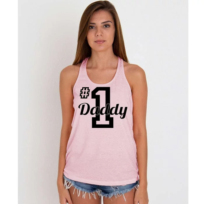 Number One Dad Women's Knotted Racerback Tank