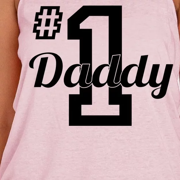 Number One Dad Women's Knotted Racerback Tank