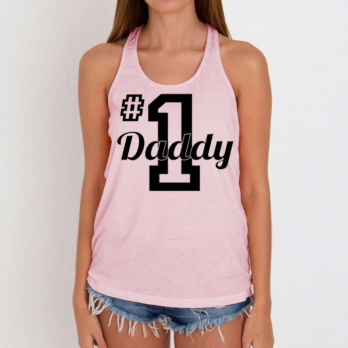 Number One Dad Women's Knotted Racerback Tank