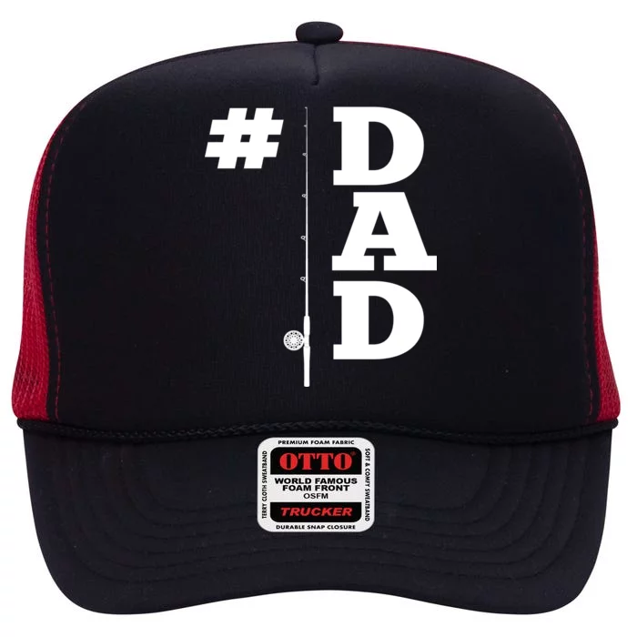 Number One Fishing Dad High Crown Mesh Trucker Hat