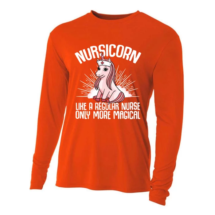 Nurse Unicorn Nursicorn Like A Regular Nurse Dabbing Unicorn Gift Cooling Performance Long Sleeve Crew