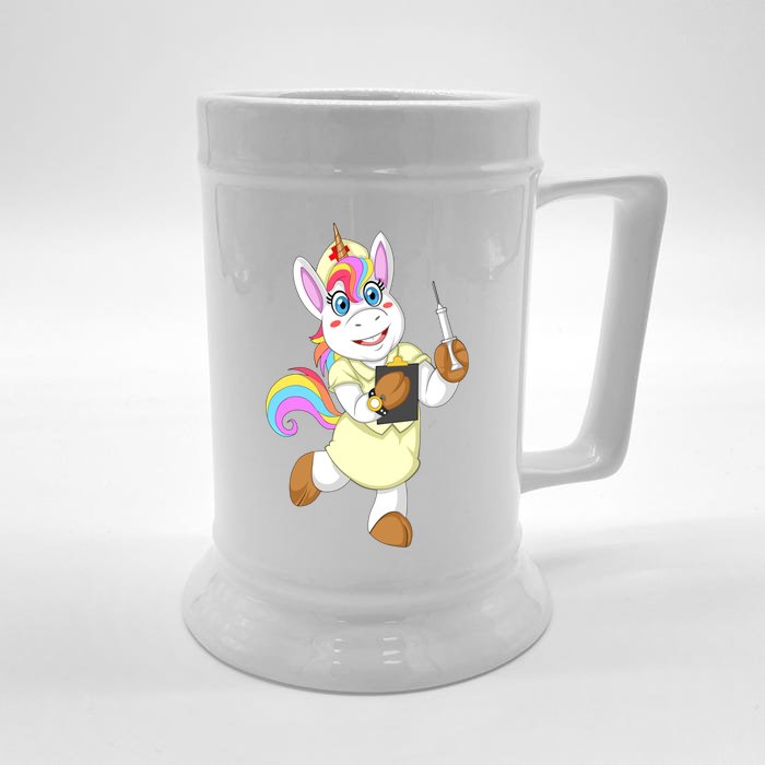 Nurse Unicorn Nursicorn Funny Gift Cool Gift Front & Back Beer Stein