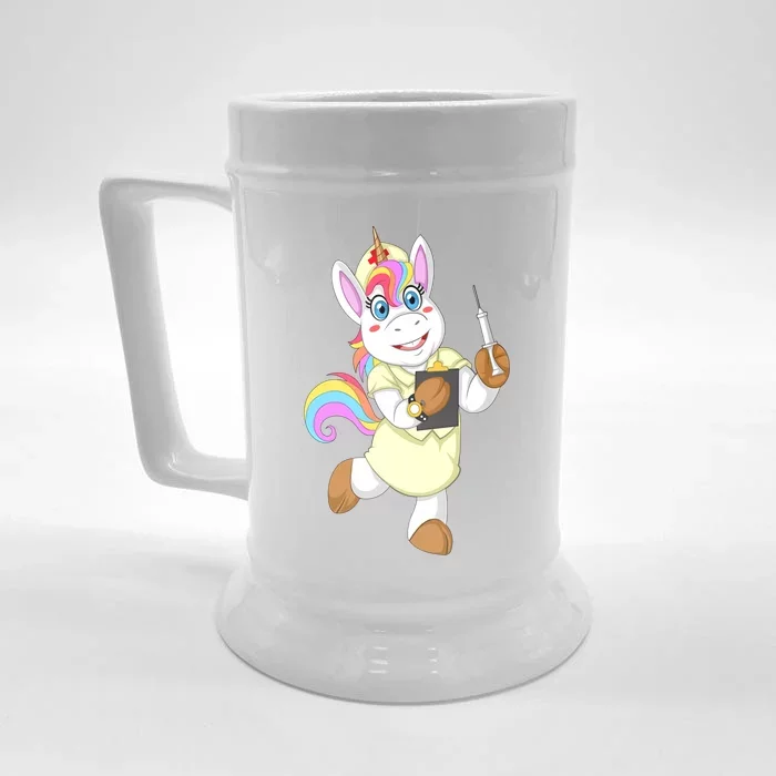 Nurse Unicorn Nursicorn Funny Gift Cool Gift Front & Back Beer Stein