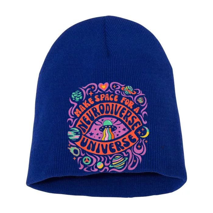 Neurodiverse Universe Neurodiversity Adhd Autism Awareness Short Acrylic Beanie