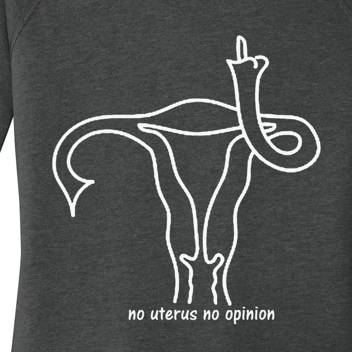 No Uterus No Opinion Feminist Uterus Shows Middle Finger Women's Perfect Tri Tunic Long Sleeve Shirt