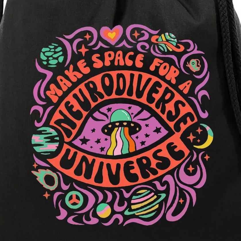 Neurodiverse Universe Neurodiversity Adhd Autism Awareness Drawstring Bag