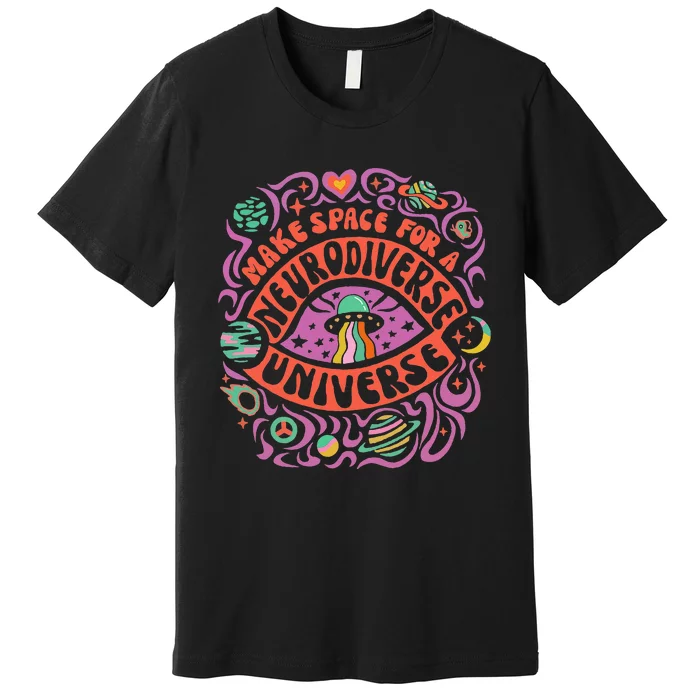 Neurodiverse Universe Neurodiversity Adhd Autism Awareness Premium T-Shirt