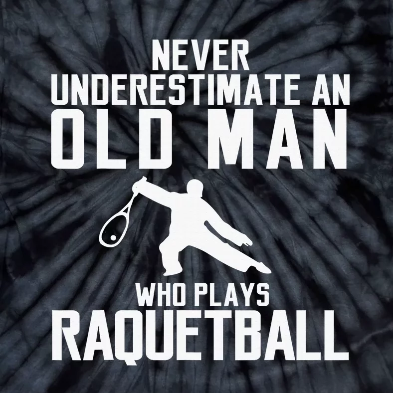 Never Underestimate Old Man with Pickleball Gift Tie-Dye T-Shirt