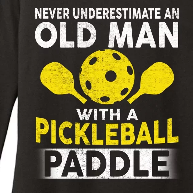 Never Underestimate Old Man With Pickleball Paddle Womens CVC Long Sleeve Shirt