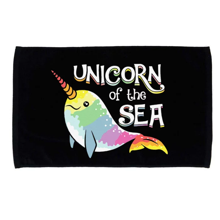 Narwhal Unicorns Of The Sea Beach Summer Art Microfiber Hand Towel