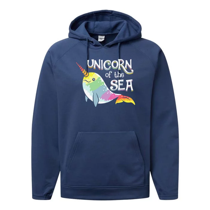 Narwhal Unicorns Of The Sea Beach Summer Art Performance Fleece Hoodie