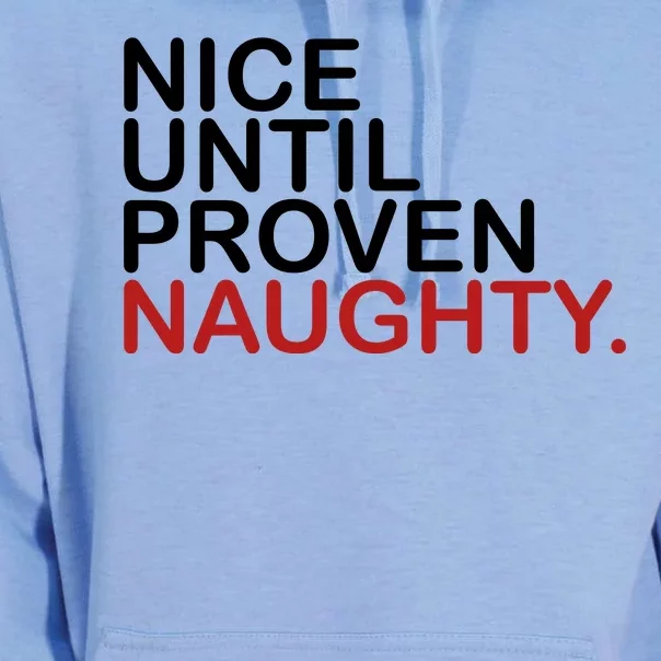 Nice Until Proven Naughty Funny Christmas Unisex Surf Hoodie