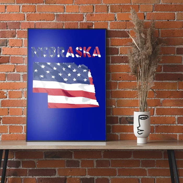 Nebraska Usa Proud United States America Patriot Flag Us Gift Poster