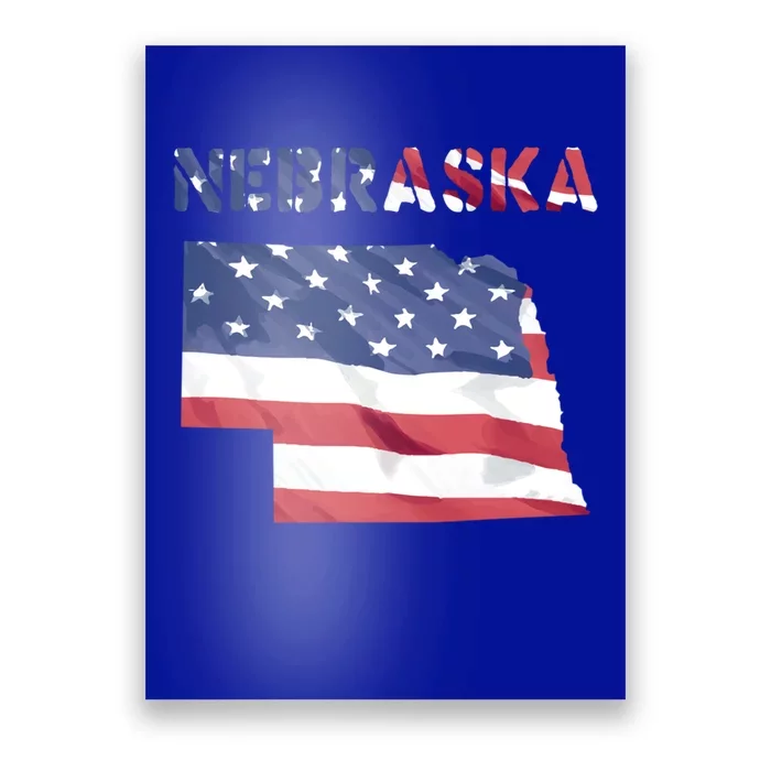 Nebraska Usa Proud United States America Patriot Flag Us Gift Poster