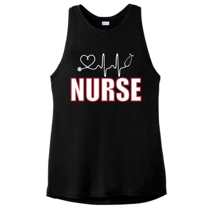 Nurse Heartbeat Logo Ladies Tri-Blend Wicking Tank