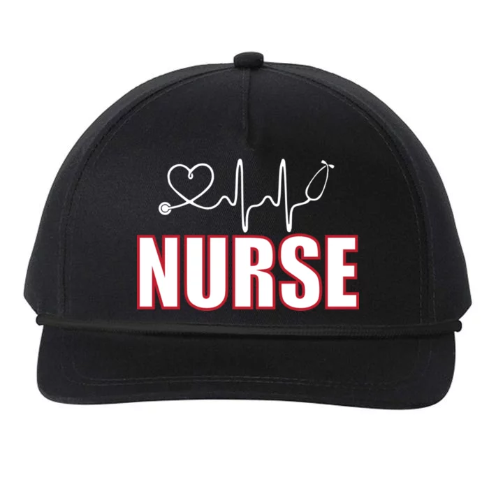 Nurse Heartbeat Logo Snapback Five-Panel Rope Hat