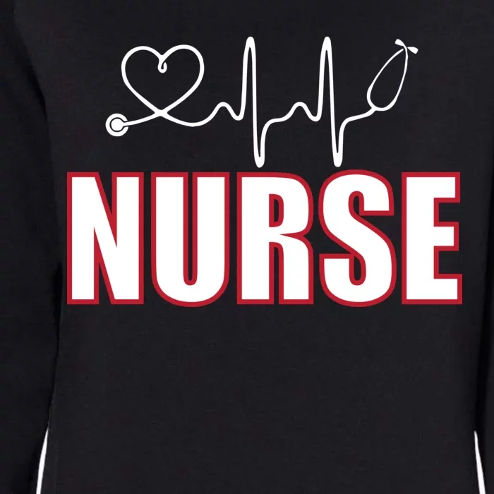 Nurse Heartbeat Logo Womens California Wash Sweatshirt