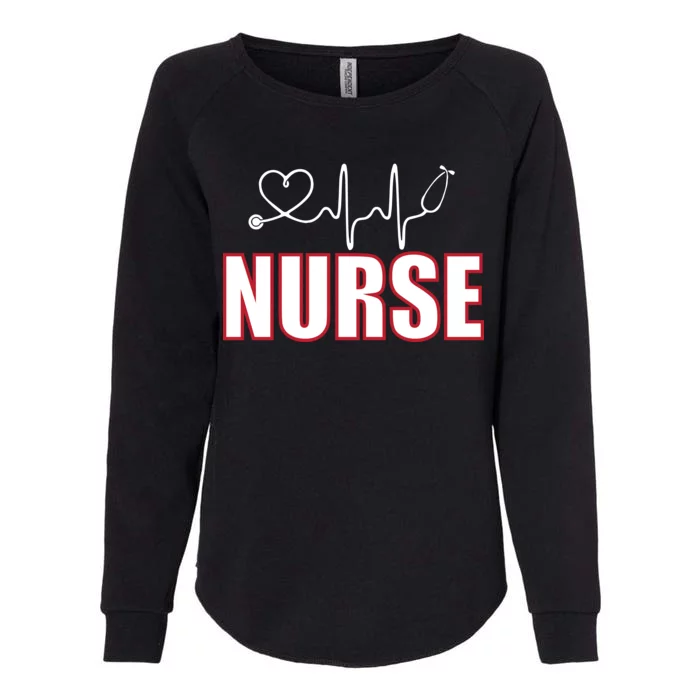 Nurse Heartbeat Logo Womens California Wash Sweatshirt